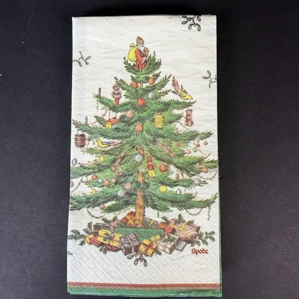 Lot of New & Open Spode Christmas Tree Paper Napkins-Beverage, Luncheon, Dinner